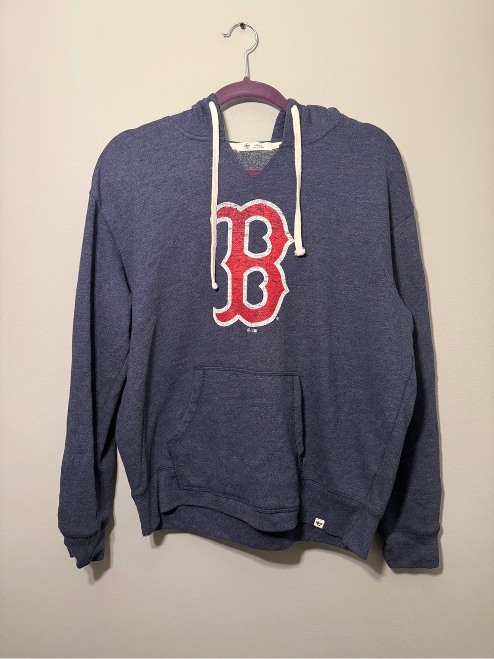 47® Navy Hoodie with Red 'B' Chest Logo